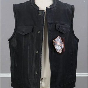 Men's UNIK Leather Vest XL - NWT